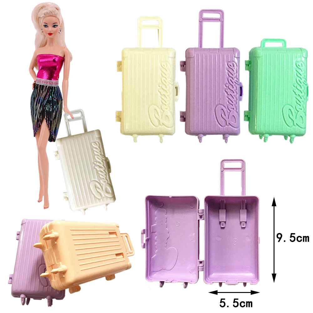 Doll Accessories For Barbies Dolls Multicolor Plastic Suitcase Travel Toy Fit 11.8Inch Barbies Girls Doll,30Cm BJD Boy Doll,Gift