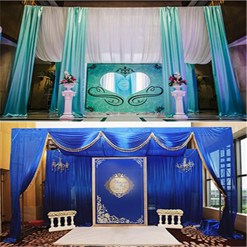 5 meter Perle Eis Seide Tuch für Hochzeit Dekorationen Bühne Hintergrund Vorhang Szene Layout Baby Shower Party Dekorationen Stoff