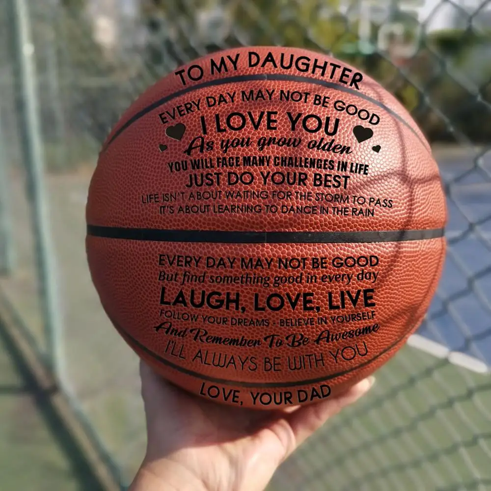 Dad To My Daughter You Basketball Wholesale or retail  Cheap Basketball Ball Official Size7 Basketball With Net Bag+ Needle