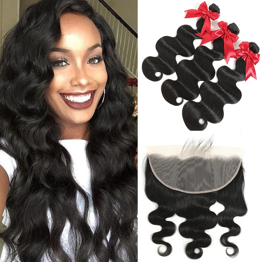 

Body Wave Bundles With Closure Malaysian Hair Weave Bundles Alianna Hair 13x4 Lace Frontal With Bundles Remy Hair Extensions