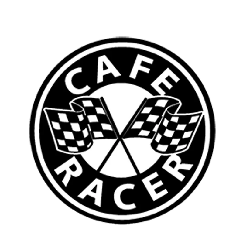 Car Styling Car Sticker CAFE RACER AUFKLEBER Auto Moto Stickers ZIELFLAGGE MOTORRAD RENNEN Vinyl Decal 13cm X 13cm