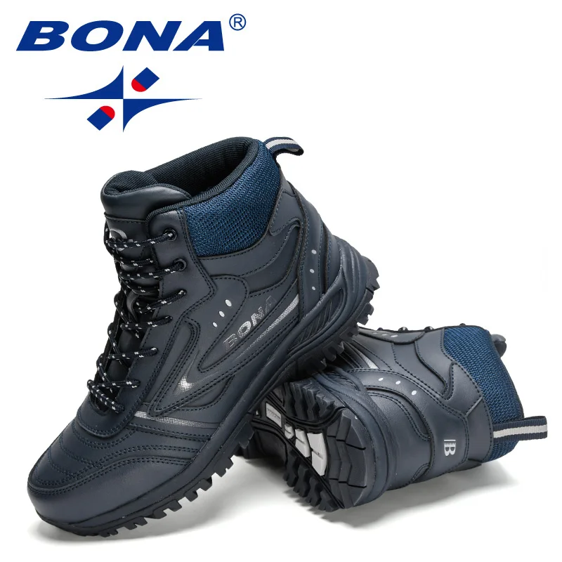 BONA 2022 New Designers Classics Hiking Shoes Men Non-slip Wear-Resistant Outdoor High-quality Plush Ankle Boots Man Comfortable