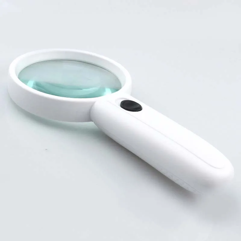 With 2 LED Light 4X Magnifying Magnifier Map Magnifier Glass Jeweler Eye Jewelry Loupe Loop For Home Office And Travel