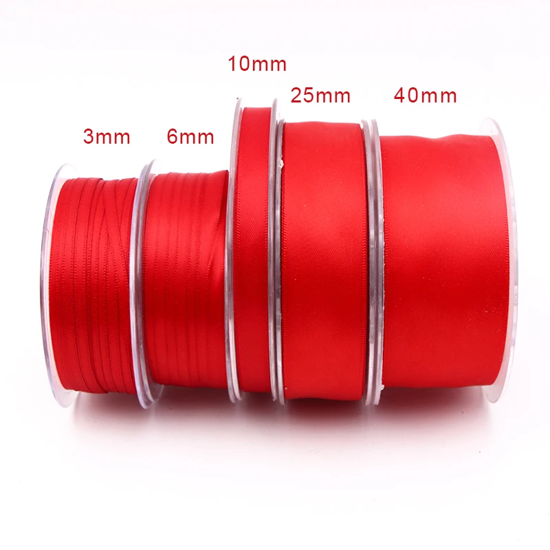 Double Face Side Polyester Satin Ribbon Wedding Party Gift Christmas  Decoration DIY Ribbons(3/6/10/25/40mm)