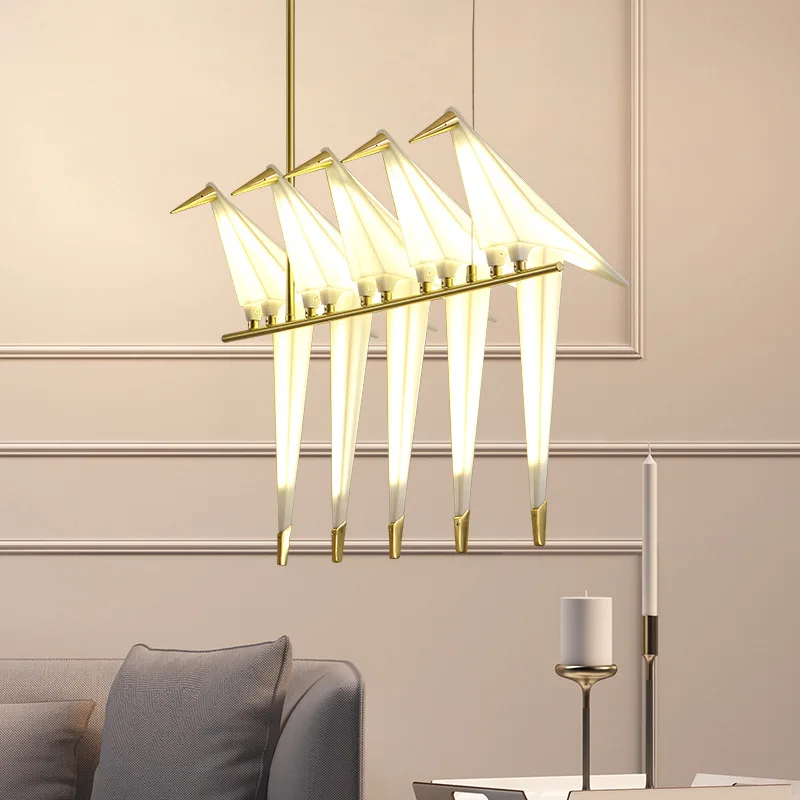 

Nordic Modern Bird Lamp Paper Crane Pendant Lights Creative LED Pendant Lamp for Living Room Bedroom Beside Restaurant Bar Hotel