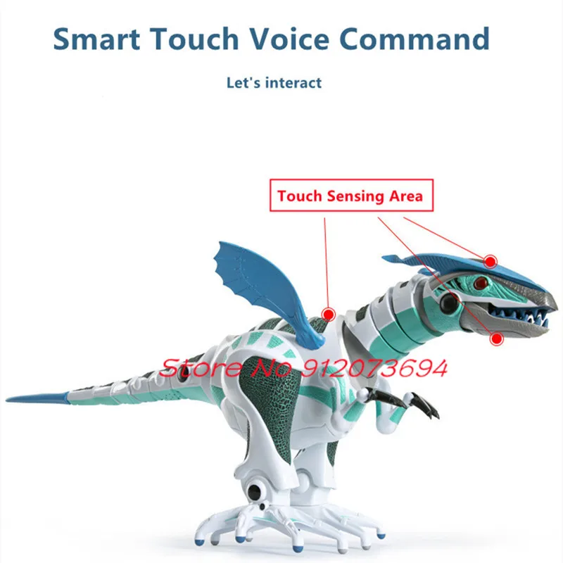 80CM Voice Control Programming Intelligent Induction RC Dinosaur Singing Dancing Simulated Sound Effects Electric Animals Model