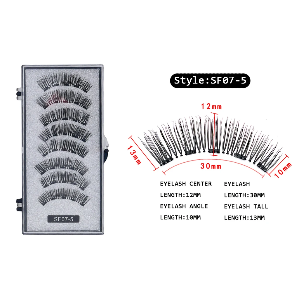 4 Paar 5 Magnete 3D Magnetische Falsche Wimpern Handgefertigte Künstliche Faux Cils Magnetische Natürliche Nerz-Wimpern mit Pinzette – Detail 9