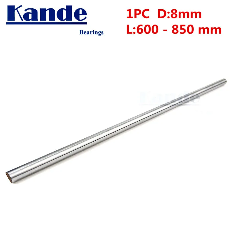 1pc d: 8mm  3D printer rod shaft d:8mm 600mm 650mm 700mm 750mm 800mm linear shaft chrome plated rod shaft CNC parts Kande