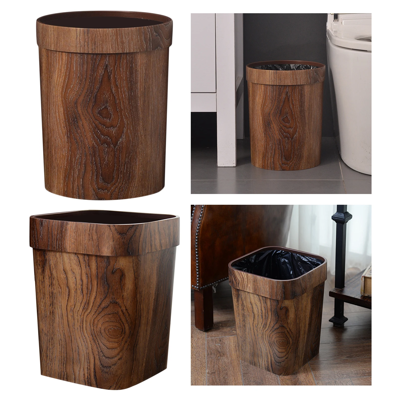 Retro Creative Trash Can Garbage Can for Car Cupboard RV Bedroom Camping Indoor Trash Can With Lid Bedroom Bathroom Installable