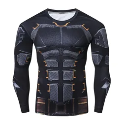 Compression Summer T Shirt Men Fashion Casual Long Sleeve Men T-Shirt Tops Skinny Fitness Clothing Tee Shirt