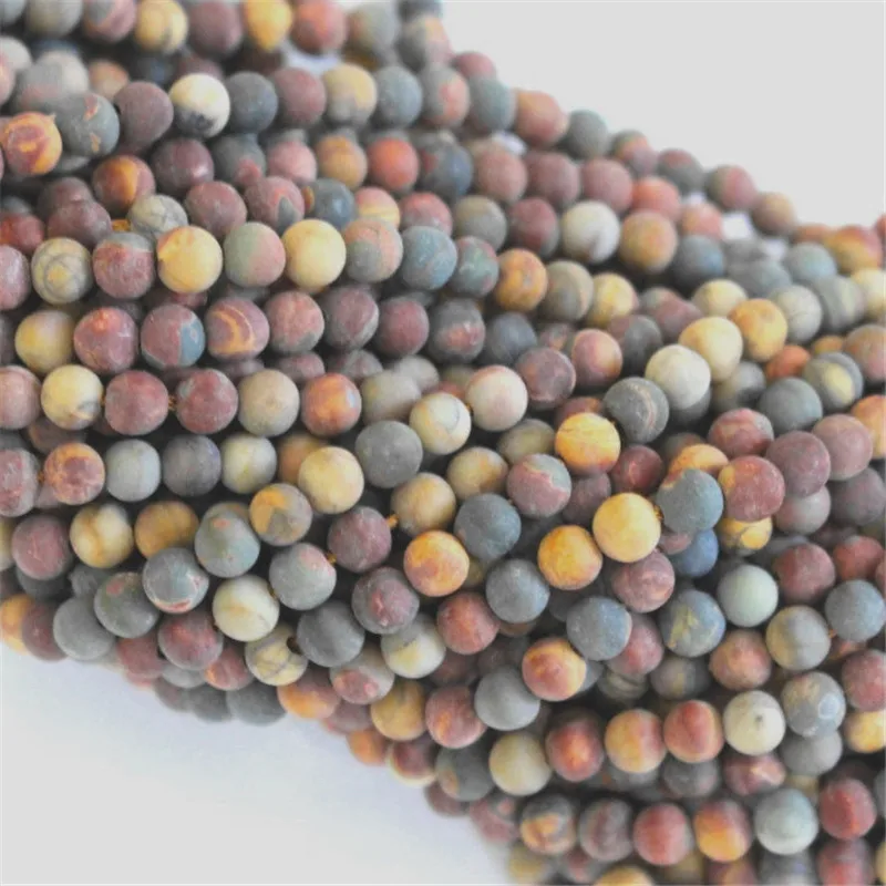 8 Mm Natural Matte Picasso Jasper Beads for Jewelry Making DIY Bracelets Fashion Accessories