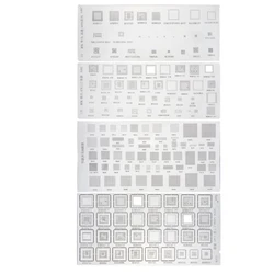 Plantilla Universal BGA para MTK, MSM, Samsung, Huawei, Xiaomi, iPad, CPU, RAM, PM, Power IC, Reball Pin, plantilla de calor directo, 4 Uds.