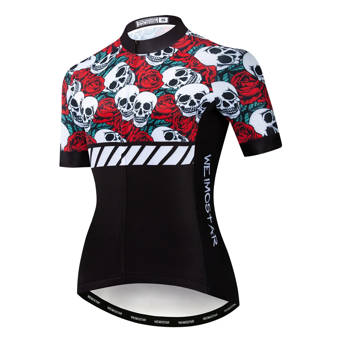 2019 Cycling Jersey women Bike Jerseys female road MTB bicycle shirt Short Sleeve maillot Girl Racing top SKull red black summer