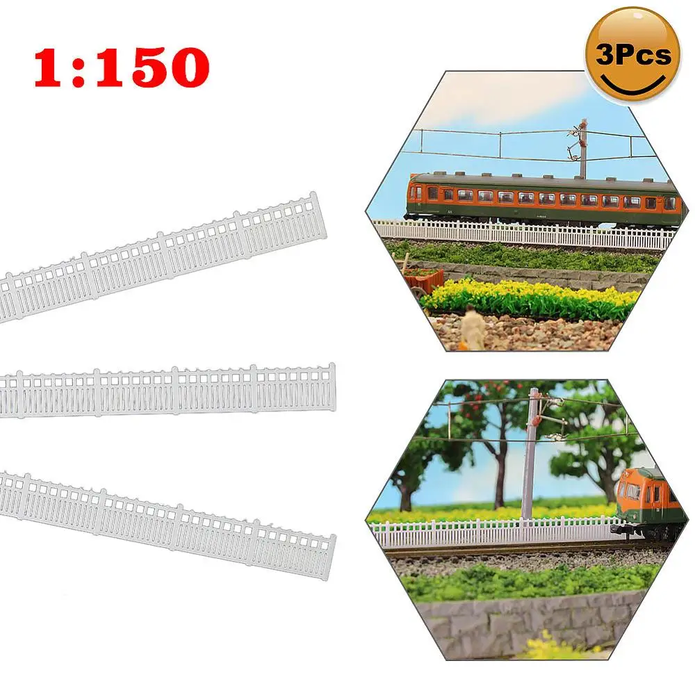 1 Meter Model Railway N Scale 1:160 White Building Fence Wall Model Trains Diorama Accessory