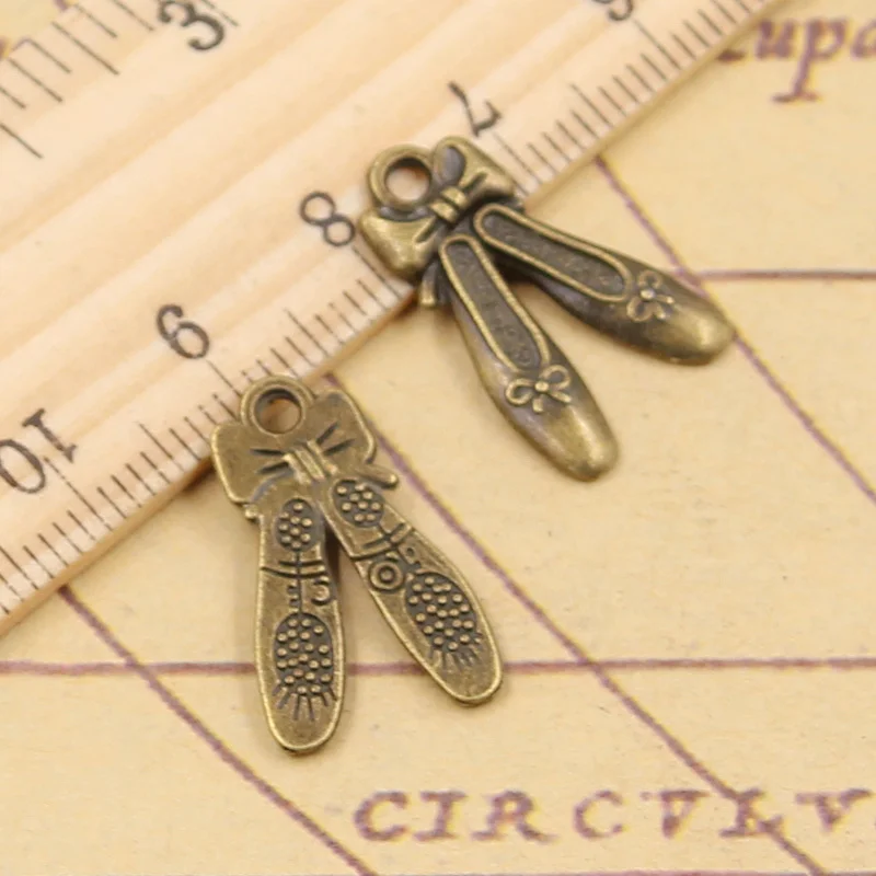 20pcs Charms Ballet Shoes Slippers 20x13mm Tibetan Bronze Silver Color Pendant Antique Jewelry Making DIY Handmade Craft Pendant