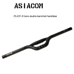 New ASIACOM bike matt 3K full carbon fibre small-bore double-barrelled handlebar carbon bicycle handlebar 25.4/31.8*600-740mm