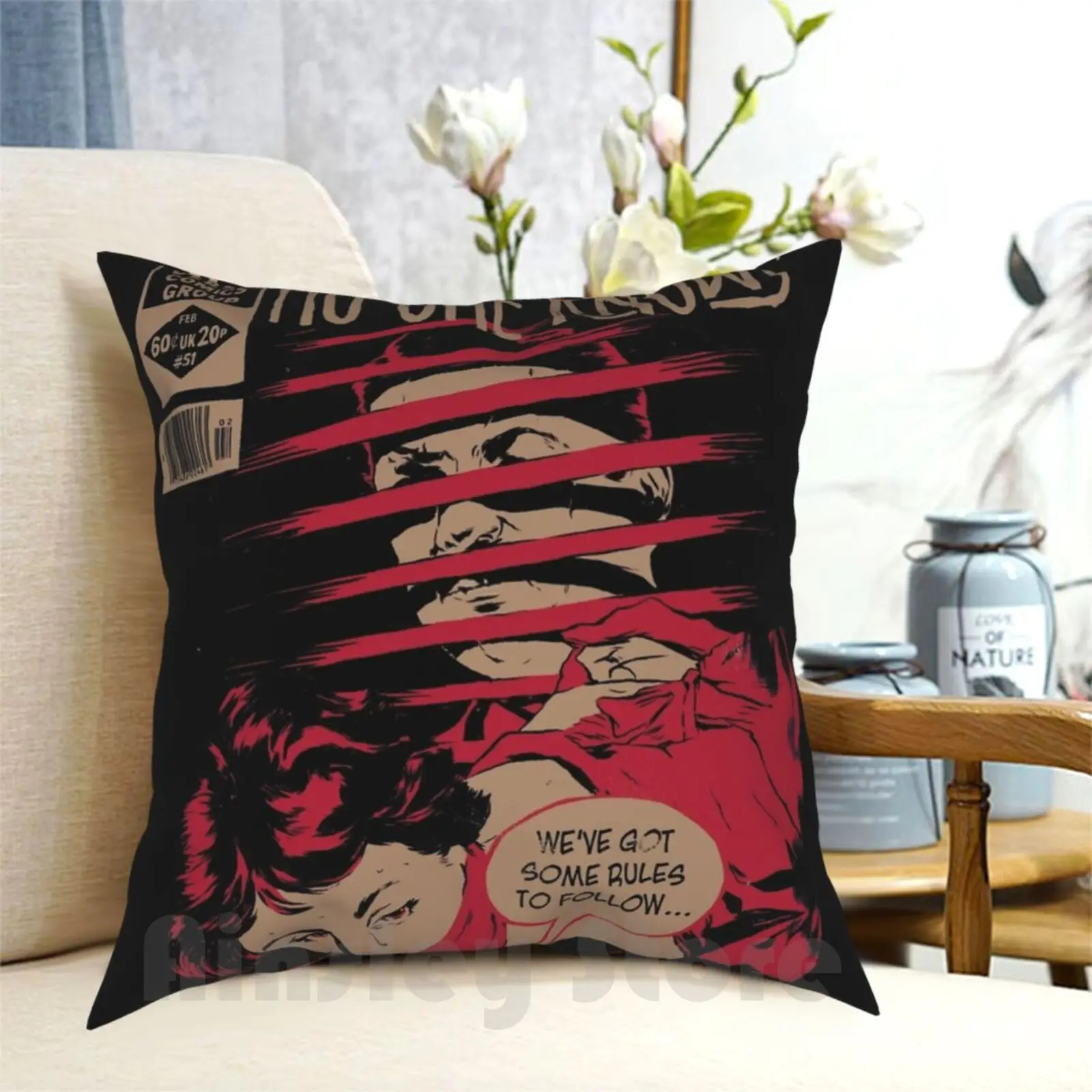 No One Knows Pillow Case Printed Home Soft DIY Pillow cover Vintage Film Detective Scene Qotsa No One Knows Music Song Band