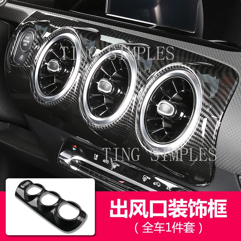 For Mercedes Benz A200L/180 CLA200/260 2021 Interior carbon fiber decoration central control paste abs chrome accessories