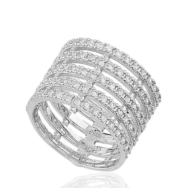 Sterling Silver Ring for Women Zircon Stone 925 Sterling Jewelry Wedding Party Birthday Gift - Box - Women - Fashion - Botiva - Size - Turkish - Patterned Embroidered