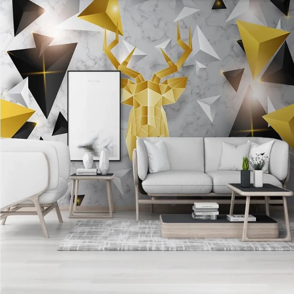 milofi custom modern 3d solid polygonal stereo graphic background wallpaper mural