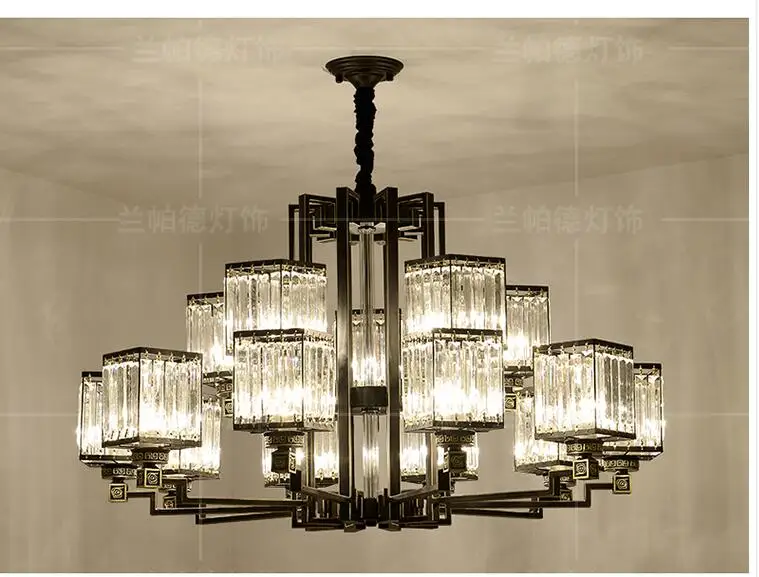 Modern light luxury crystal living room lamp dining room bedroom combination package