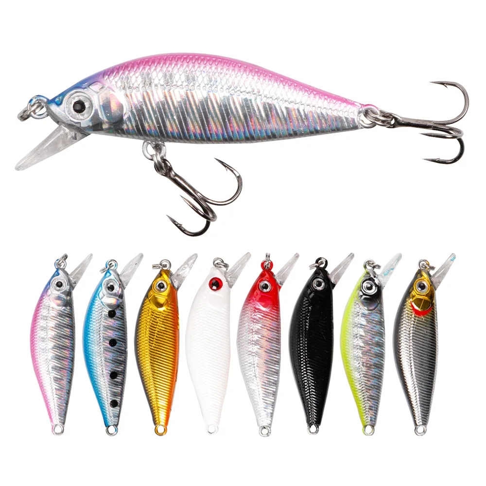 MAGBLUE 1pcs/lot Fishing Lure Minnow Slow sinking bait Wobbler Jig Crankbait 3D Eyes 5.3cm/3g With Treble Hooks Fishing tackle