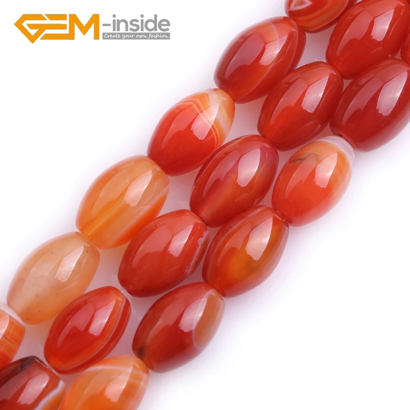 Olivary Shape Sardonyx Carnelian Beads Natural Stone Beads DIY Loose Beads For Jewelry Making Strand 15 Inches Wholesale  HOT !!