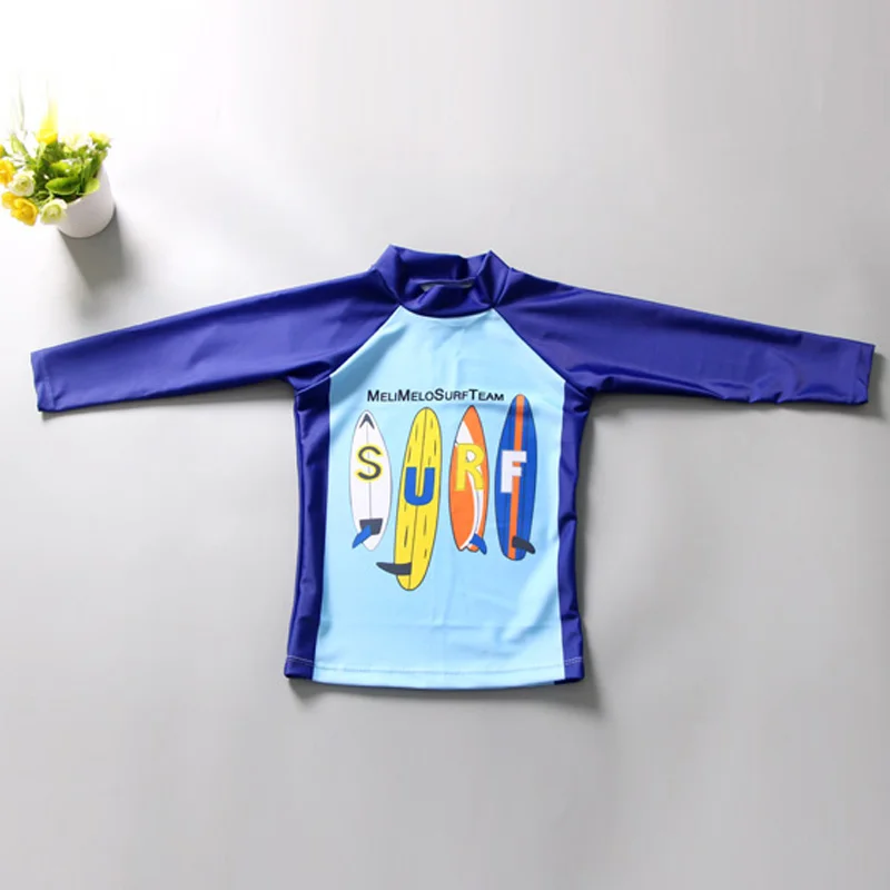 Boys' long sleeve swimsuit split middle school kids' sunscreen quick drying children's swimsuit primary school boys' swimsuit