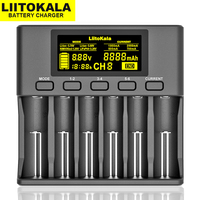 LiitoKala Lii-S6 Lii500S Lii-500 Lii-PD4 LiiPD2 Smart LCD Display Charger for Li-ion NiMH 18650 17500 21700 26650 AA AAA Battery