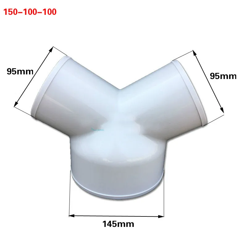 Y Splitter Piece 100/150/200mm Ventilation Duct Three Way Coupler Fan Connector 3-Way For Tube ABS Fitting