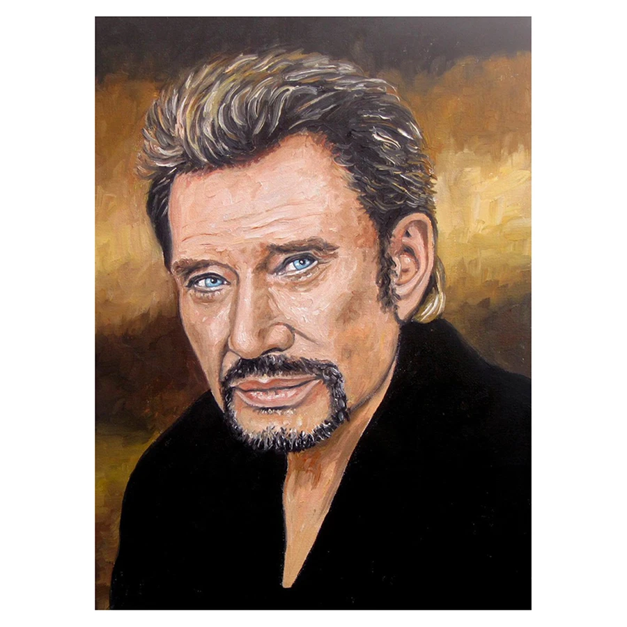 

Diy Diamond Embroidery" Johnny Hallyday" Picture Rhinestone Full Round/Square Diamond Painting Cross Stitch Cuatros Gift FH1119