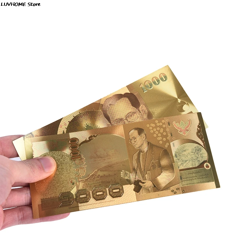 Regalo di banconote placcato in oro collezione e presente di monete placcate in foglia di lamina d'oro normale 1000