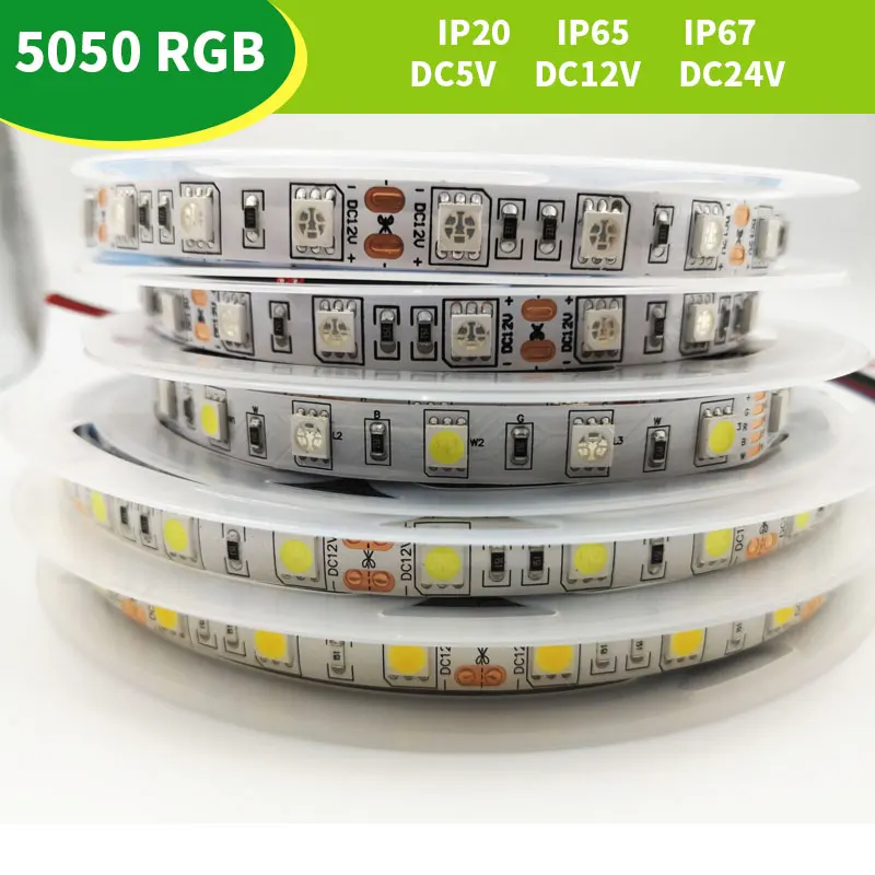 LED Strip 5050 RGB CCT RGBCCT RGBW White Lights 12V 24V Waterproof 5M 300LED Blue Warm White LED Tape Lights Flexible