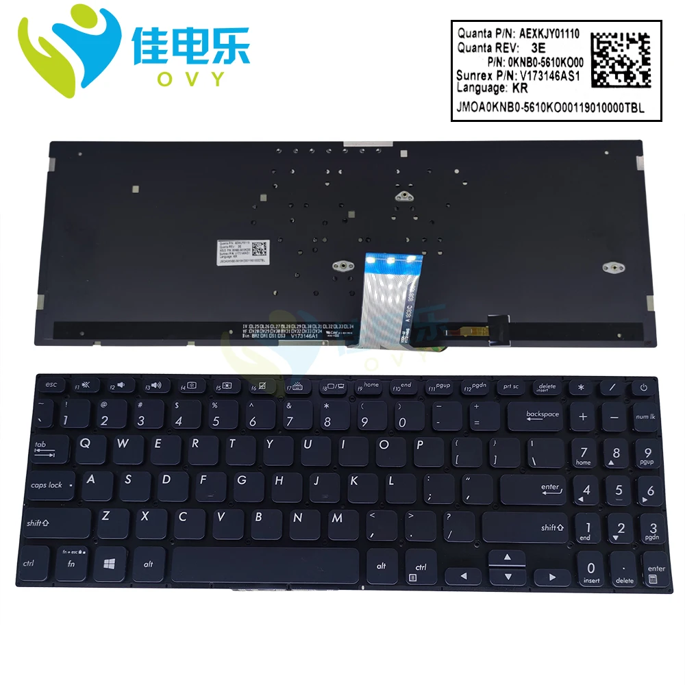 US English Keyboard Backlight For ASUS Vivobook S530 S530U S530FN S530UF USA Computers Keyboards Backlit Light 0KNB0-5610KO00