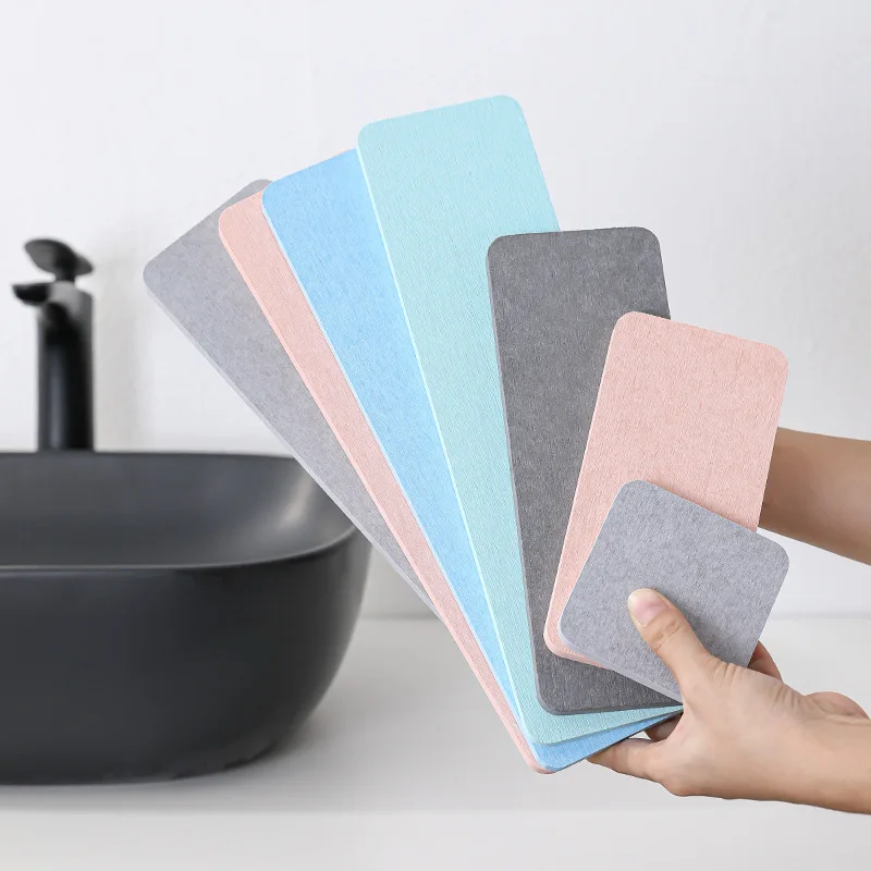 Colorful Diatomite Absorbent Toothbrush Holder Insulation Pad Soap Mat Bathroom QuickDry MildewProof Rack Household