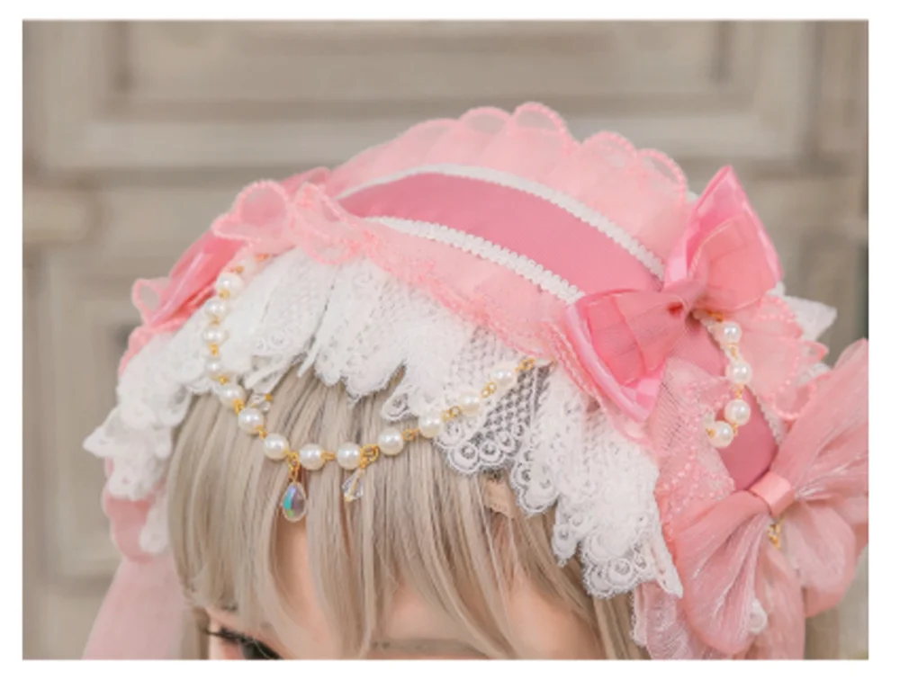 lolita hair accessories flower wedding accessories streamer sweet wild hair clip edge clip headdress handmade jewelry lace bow