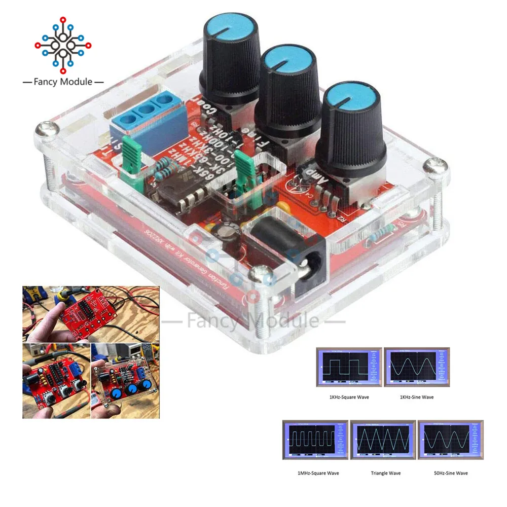 XR2206 Function Generator Synthesizer dds Frequency Pwm Pulse Function Signal Generator 1HZ-1MHZ Adjustable Sine/Triangle/Square