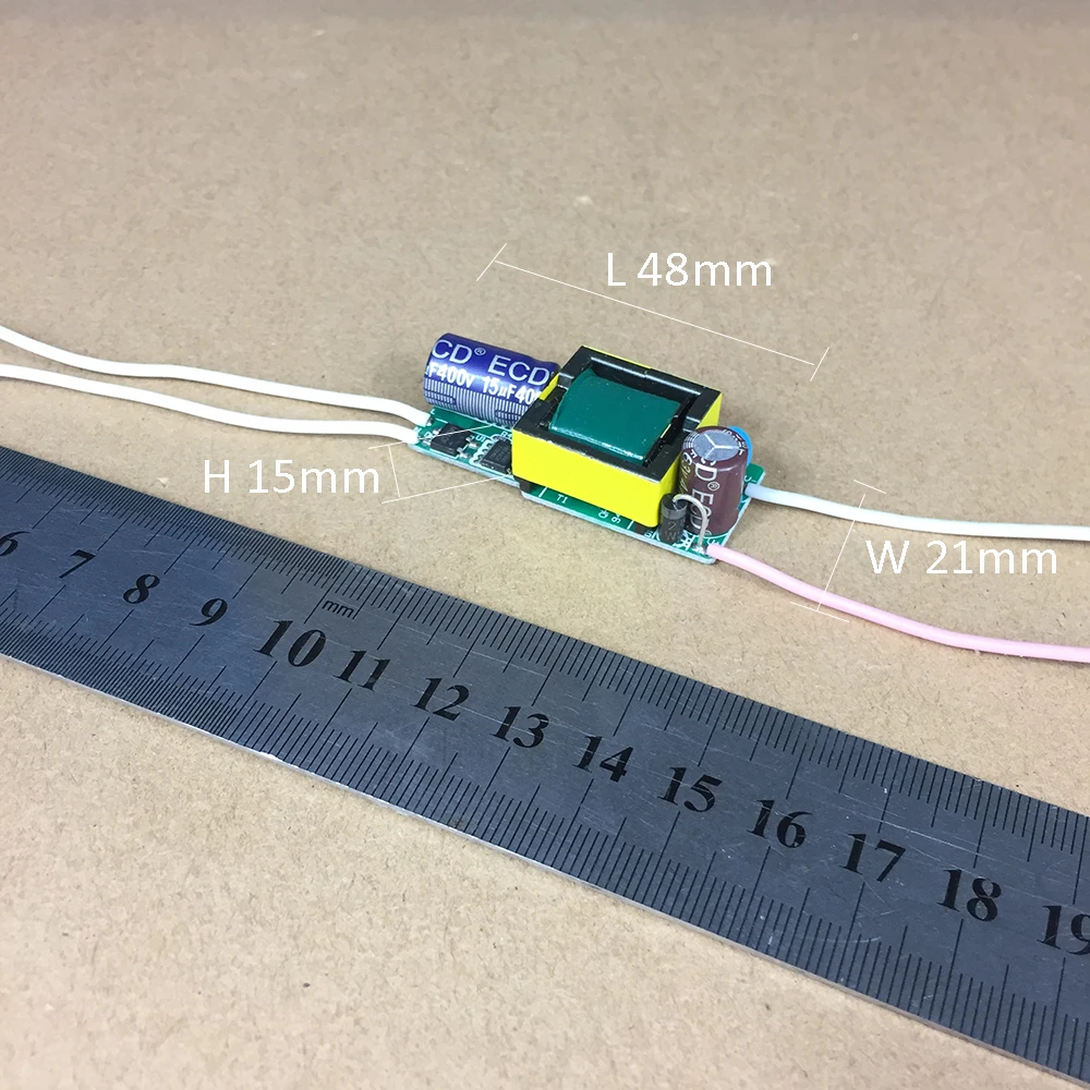 7-20 Leds Connection in Series Transformer for Bulb Light No Flicker No Plastic Case Isolated Driver 21-65V 300mA 420mA 600mA