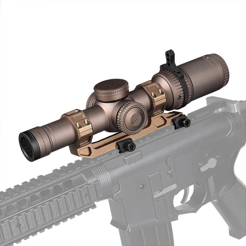 Outdoor Scope 1-6x24IR Riflescope with 25.4/30mm Sight Mount and Switch view Throw Lever HK1-0408