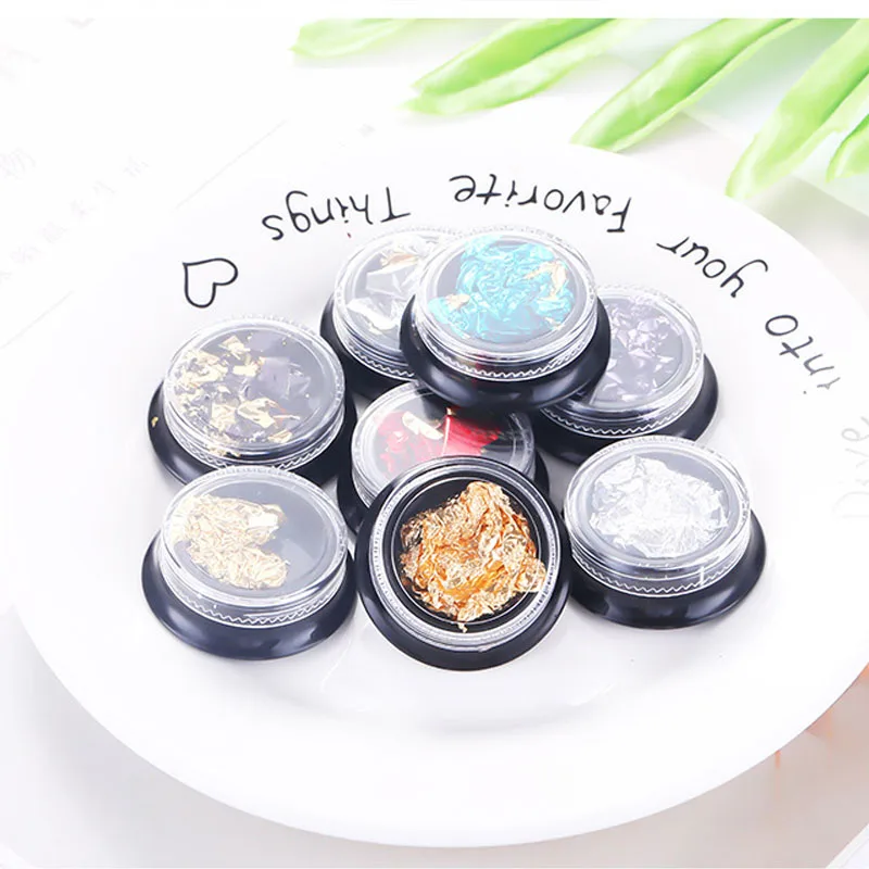 1box Nail Art Gold Silver Paillette Flake Chip Foil DIY Acrylic UV Gel  to apply on natural or artificial nails 8 color