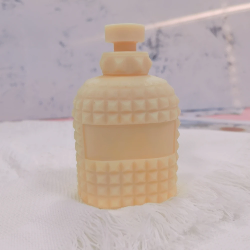 3D Home Decor Scented Soy Wax Candle Silicone Mould Vintage Perfume Bottle Candle Mold For Unique Gift