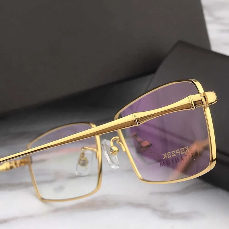 Cubojue 24k Gold Titanium Reading Glasses Men High Quality Brand Presbyopia Spectacles Full Rim Ultra Light Eyeglasses