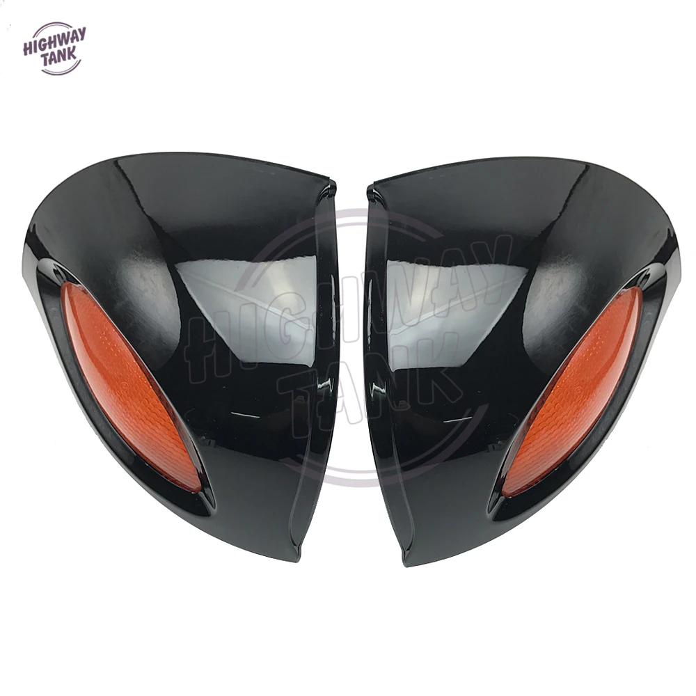 Black Motorcycle Rear View Mirrors Turn Signals Lights Cover Case for BMW R1100 RT R1100 RTP R1150 RT