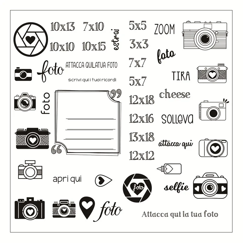 Włoski tekst przezroczysty silikonowy przezroczysty arkusz pieczątek gumowych przylega Scrapbooking DIY uroczy wzór Album fotograficzny papierowa karta dekoracyjna pieczęć