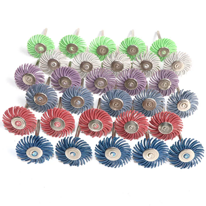 10pc 1 Cal zestaw tarczy z włosiem radialnym szczotka ścierna 1/8 "3mm cholewka dwuwarstwowy detal tarcza polerska do obrotowych akcesoria narzędziowe