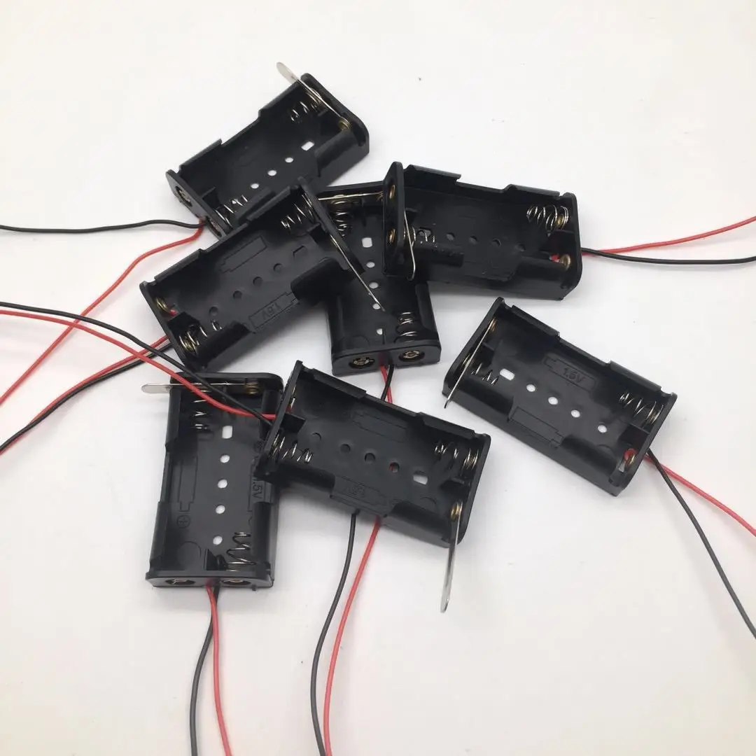 1pc AA Size 5 Battery Storage Box Case Holder Leads With 2Slots Container Bag DIY Standard Batteries Charging Switch battery box
