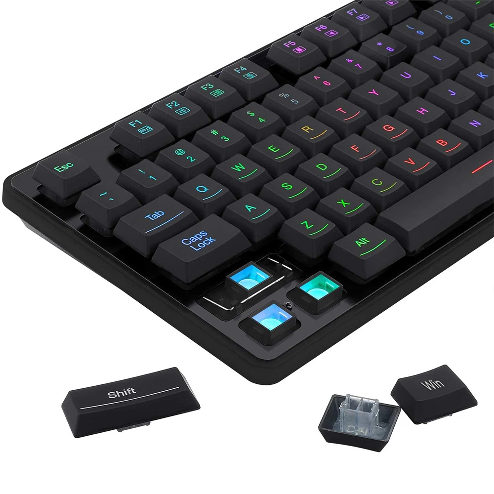 Redragon K509-RGB Juegos de PC teclado 104 clave tranquilo bajo perfil teclado RGB retroiluminado Dyaus teclado con sensación mecánica para