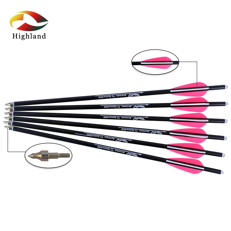 

16 inch carbon bow and arrows Eco-friendly arrow feathers with replaceable bolts for recurve/compound bows for outdoor shooting