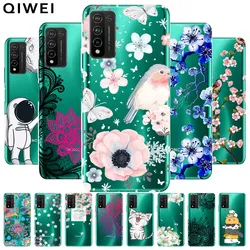 For Huawei Honor 10X Lite Case flower cute Transparent Soft TPU Phone Cases for Huawei Honor 10X Lite Silicone Cover 10 X lite