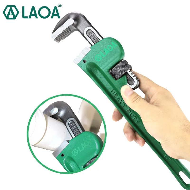 LAOA 8 inch Pipe Wrench Heavy Duty Plumbing Wrench Cr-V Steel Anti-rust Anti-corrosion Manual Tools